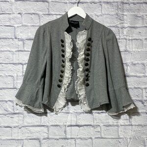 Insight Gray Ruffled Women's Blazer